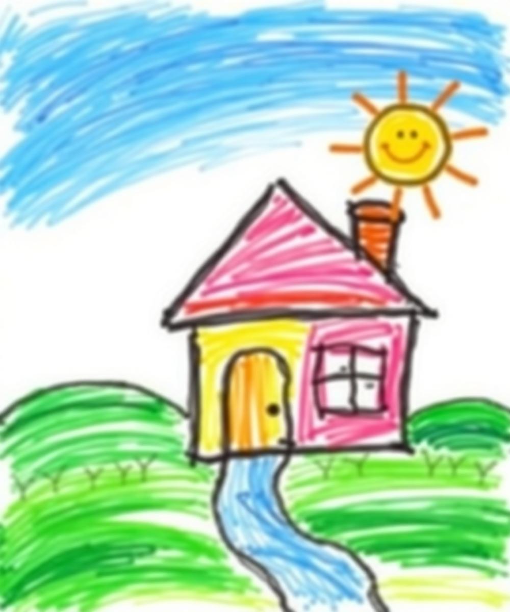 Colourful kids crayon artwork