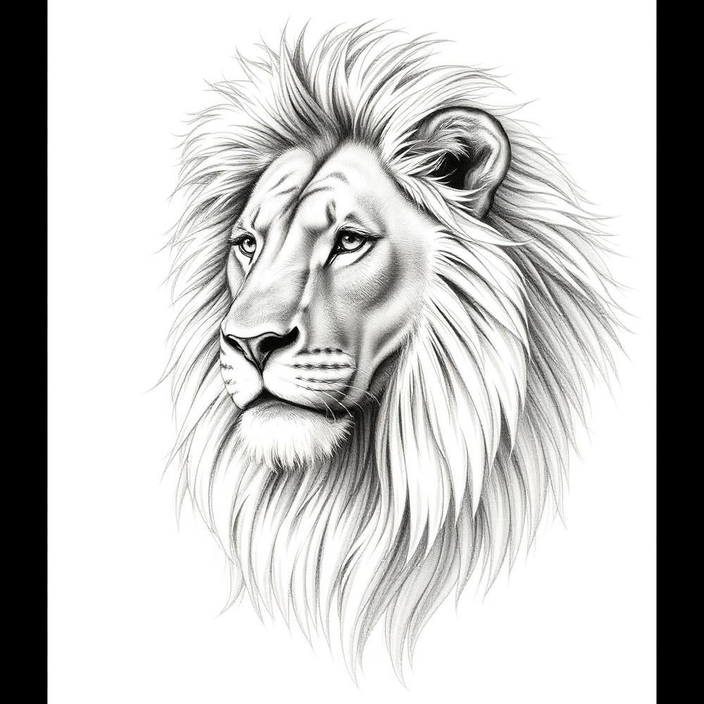Pencil sketch of a lion